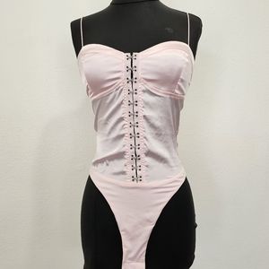 Tiger Mist Pink Satin Bodysuit 🎀